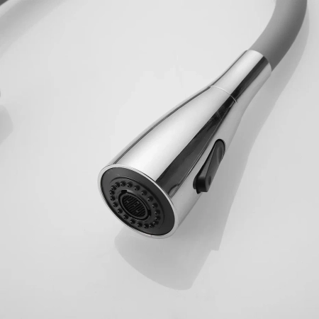 Смеситель для кухни с гибким изливом Shevanik S843-9, хром/серый