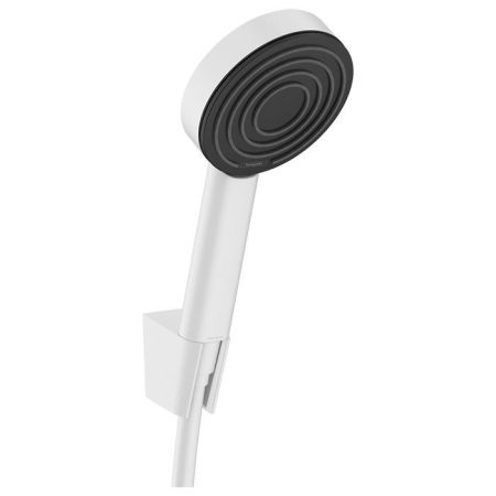 Душевой набор, Hansgrohe, Pulsify Select, размер душевого диска, мм-105, форма лейки-круглая, количество режимов-1, тип струи-PowderRain, держатель для душа-есть, шланг-есть, длина шланга, мм-1250, цвет-белый матовый, артикул 24301700
