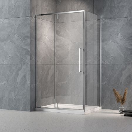 Душевой угол Veconi Rovigo RV-034, 1200х700х1950 , стекло прозрачное, артикул RV034-12070-01-C7