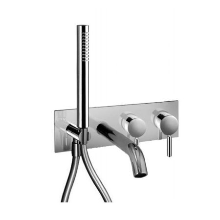 Fantini Nostromo Смеситель для ванны, встраиваемый, с ручн душем, излив 150мм, (наружняя часть), цвет: нержавеющая сталь, артикул 50 93 E820B