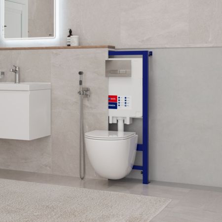 Система инсталляции Lemark PENEDA для подвесных унитазов, механическая, без кнопки смыва (9880001), артикул 9880001