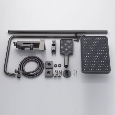 Душевая система Shevanik S4226T, оружейная сталь, артикул S4226T