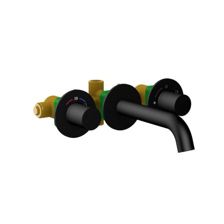 Смеситель для раковины встроенный с термостатом Timo Saona 2381/03SM черный, артикул 2381/03SM