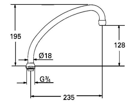 Излив для смесителей для кухни вертикального монтажа 1/2 дюйма GROHE, хром (13077000), артикул 13077000