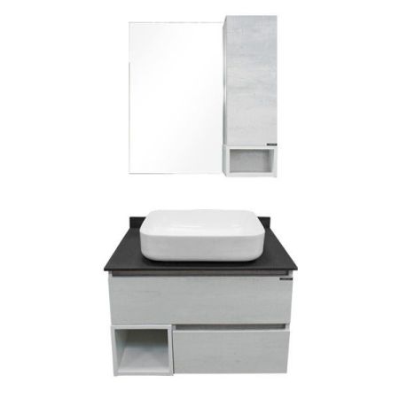 Зеркало со шкафом Comforty Прага 75 4144199 Дуб белый