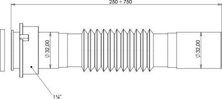 Гибкое соединение Aquanet 1 1/4'' x 32мм