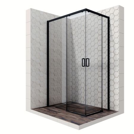 Душевой уголок Ambassador Queen Black 11011205L-ST2, прямоугольный, линейный трап, 120х80, артикул 11011205L-ST2