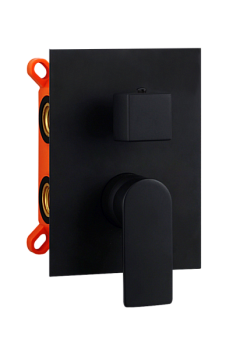 AQG Alpha, встраиваемый смеситель для душа на 2 выхода, с дивертером, цвет черный матовый