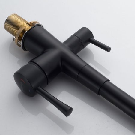 Смеситель для кухни с подключением фильтра Shevanik S528H, черный, артикул S528H