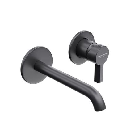 Смеситель для раковины LINEA однорычажный настенный, черный матовый, артикул 71028EKM.01.093