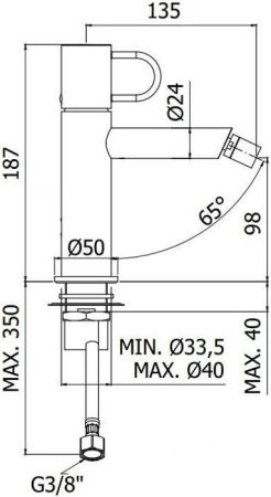 Смеситель для биде Paffoni Joker JK131CR, артикул JK131CR