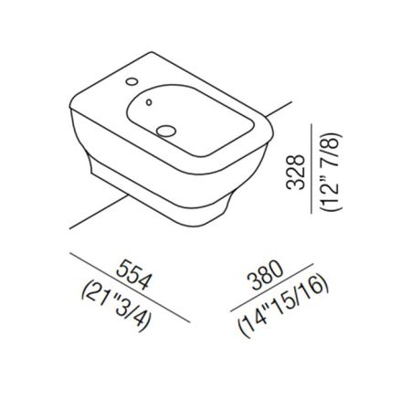 Agape Memory Биде подвесное 38x55.4x32.8 см, цвет: белый/светло-серый, артикул ACER0898BSZL *1
