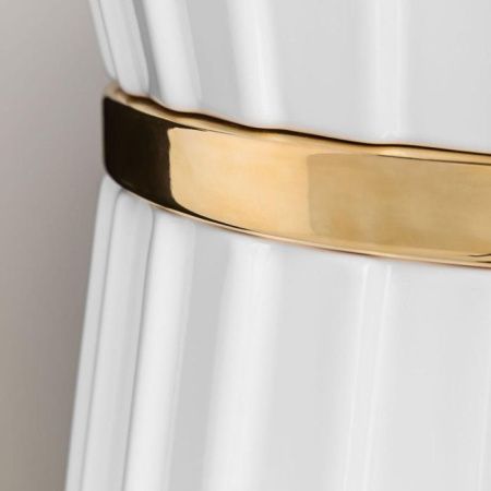 OASIS PLISSE Раковина 655х455х160 мм., для установки на столешницу, с 3 отверстиями для смесителя, окантовка золото, цвет белый