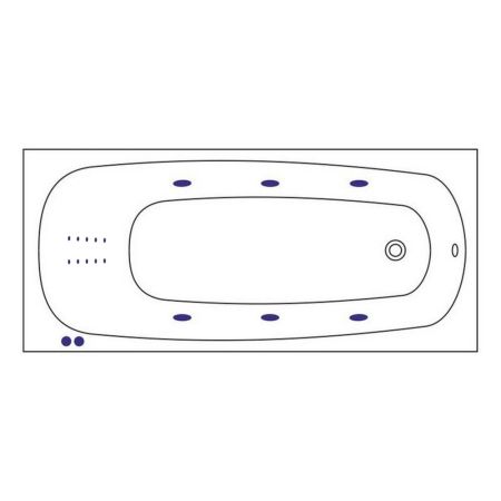 Ванна WHITECROSS Layla 170x75 "LINE NANO" (хром), артикул 0102.170075.100.LINENANO.CR