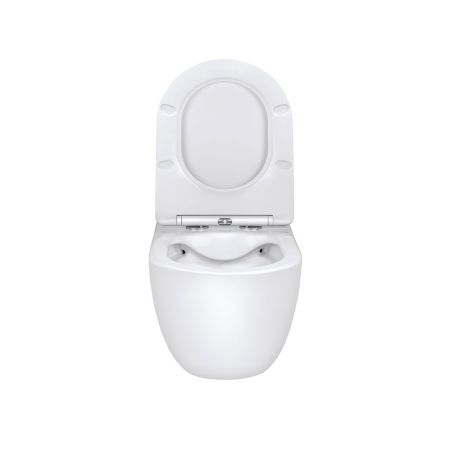 Унитаз подвесной Evo VT1-34 безободковый, цвет белый, ультратонкое soft-close сиденье, артикул VT1-34