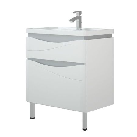 Тумба "Омаха 70 Z2", белый / металлик, Сомо 70 / Фостер 70