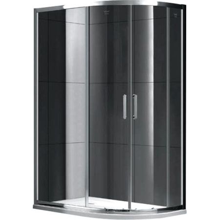 Душевой уголок Gemy Victoria 100х90 радиальный ассиметричный две дверцы профиль Хром стекло прозрачное, артикул S30192