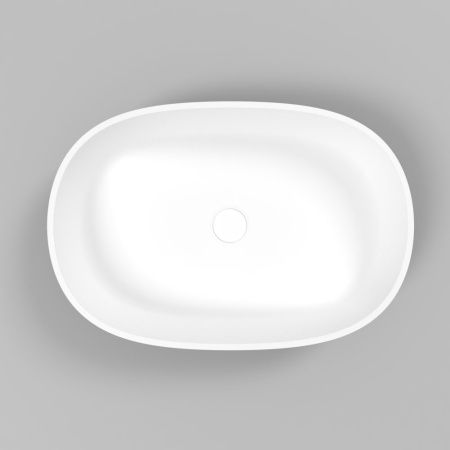 Умывальник WHITECROSS Opal 56x38 (черный/белый мат) иск. камень