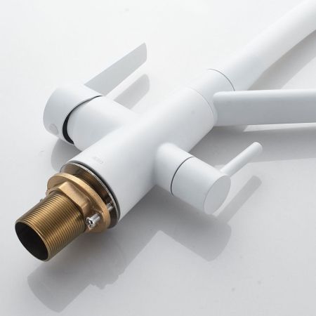 Смеситель для кухни с подключением фильтра Shevanik S968C, белый, артикул S968C