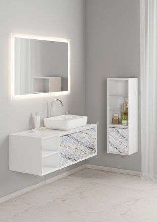 Тумба под раковину SanVit Стайл 120 R kstyle120 подвесная Розовый глянец