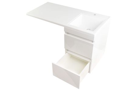 Тумба подвесная "Даллас 100", Люкс белая, PLUS, ЭМАЛЬ