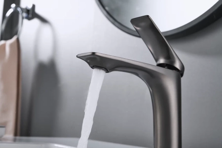 Смеситель для раковины Shevanik S9101T, оружейная сталь