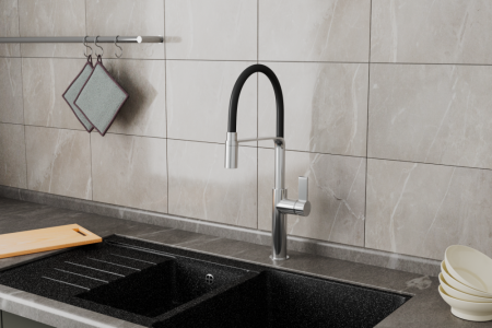 Смеситель для кухонной мойки с гибким изливом RUSH (MS9035-35Black), артикул MS9035-35Black