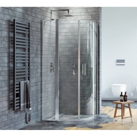 Душевое ограждение EXCELLENT Mazo 100х100 полукруг (хром), артикул KAEX.3000.2S.1010.LPx2 + KAEX.3001.2D.0400.LP