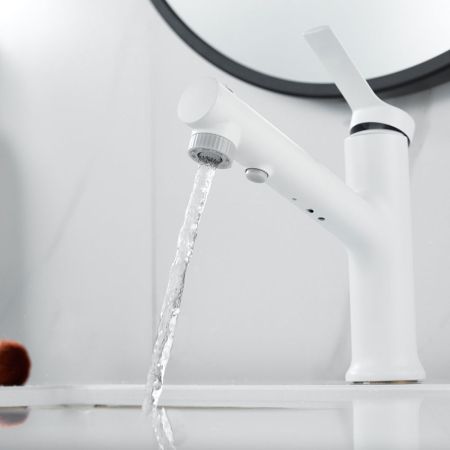 Смеситель для раковины многофункциональный Raffine F281C, белый