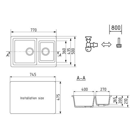 Кухонная мойка Ulgran U-505-307, терракот, артикул U-505-307