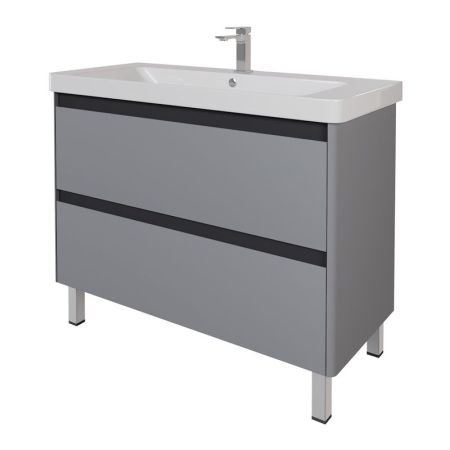 Тумба с раковиной подвесная/напольная Dreja Luxury Plus 105 см, серый базальт, артикул 99.2034-com