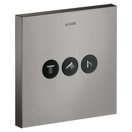 AX ShowerSelect Встраиваемый модуль с 3 запорными клапанами (внешняя часть), цвет: полированный черный хром AX ShowerSelect Встраиваемый модуль с 3 запорными клапанами (внешняя часть), цвет: полированный черный хром