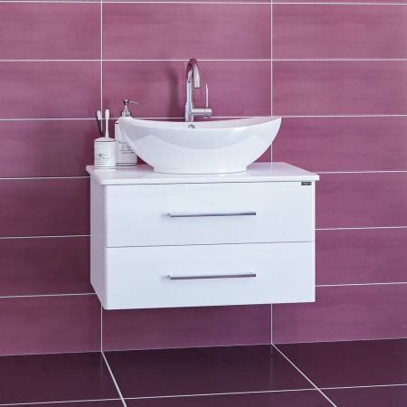 Тумба под раковину СаНта Вегас 70 226014л подвесная, цвет белый (ум. Гамма 56), артикул 226014л