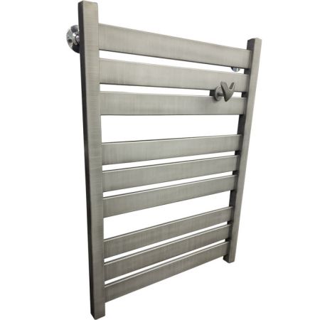 Водяной полотенцесушитель Ника Modern ЛМ 7 80x50 Matt Antique Silver 9 перекладин, артикул ЛМ 7 80/50 Matt Antique Silver с вентилями