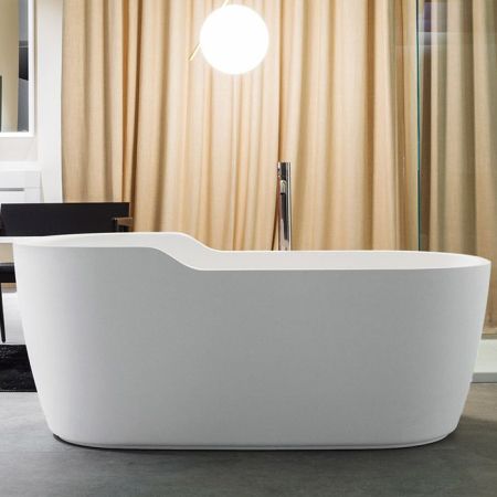 ANTONIO LUPI FUNNY WEST Ванна отдельностоящая 1510х800х600 мм., с нажимным донным клапаном, сифоном и гибким шлангом, Cristalplant, цвет белый