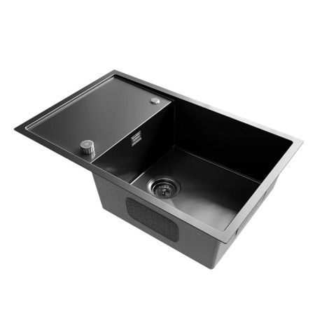 Кухонная мойка Ulgran Steel 780x500, черная брашированная сталь, артикул US 780-002