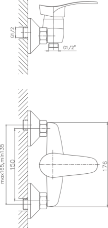 Смеситель для душа Cron хром (CN2001), артикул CN2001