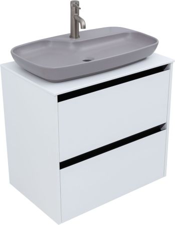 Тумба под раковину Allen Brau Activity 70 1.34003.WM белый матовый/черный браш, артикул 1.34003.WM