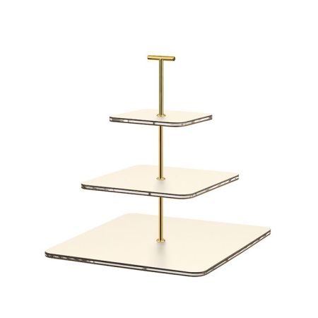 ADJ Сервировочная стойка, 30x30xH35 см.,ручка "Т", цвет: панна котта, фурнитура золото, артикул 0092T.16.O