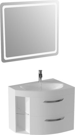 Тумба для ванной без раковины De Aqua Трио Люкс 80 New R белая Grass, артикул 00201707