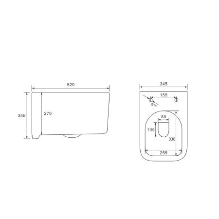 Унитаз подвесной Ultra VT1-32 безободковый, цвет белый, ультратонкое soft-close сиденье, артикул VT1-32