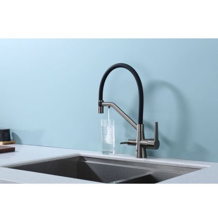 Смеситель для кухни с подключением фильтра Raglo R80.62.09, графит, артикул R80.62.09