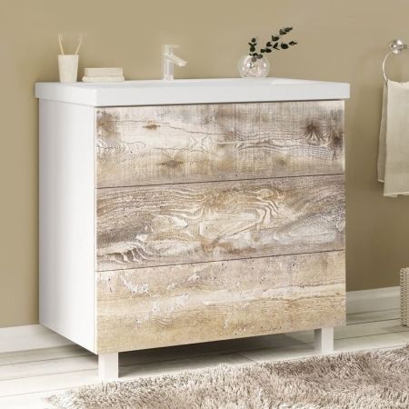 Тумба под раковину Marka One Mix 80Н Push Бетон, артикул У69540