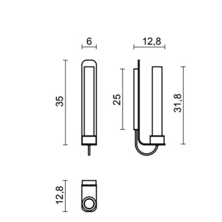 OASIS FLUTE DOWN Светильник настенный 130х145х422 мм., стекло Rhombus, фурнитура золото