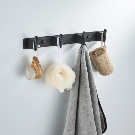 Планка с 4 крючками  Shevanik SG5741H, черный