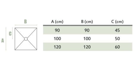 Поддон из акрона серия BASE фактура SLATE, артикул PLATO_BASE_SLATE_90_CUADR_CEMENTO_90x90