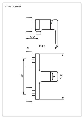 Emmevi Nefer, однорычажный смеситель для душа, без ручного душа, цвет хром