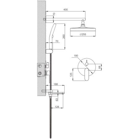 Душевая система встраиваемая BELZ B80713-7, черный, артикул B80713-7