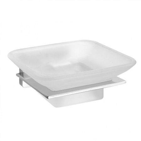 Мыльница NIKI стеклянная,  настенная 100x40x110мм, хром, артикул 153108022