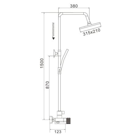 Душевая система с термостатом Rose R1896-6, хром